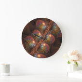 Kleurrijke Fluorescerende Abstracte Trippy Bruine Grote Klok (Huis)