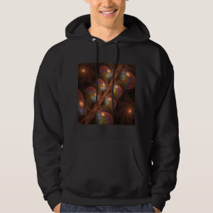 Kleurrijke Fluorescerende Abstracte Trippy Bruine Hoodie