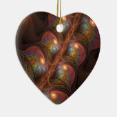 Kleurrijke Fluorescerende Abstracte Trippy Bruine  Keramisch Ornament (Rechts)