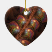 Kleurrijke Fluorescerende Abstracte Trippy Bruine  Keramisch Ornament (Achterkant)