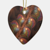 Kleurrijke Fluorescerende Abstracte Trippy Bruine  Keramisch Ornament (Links)