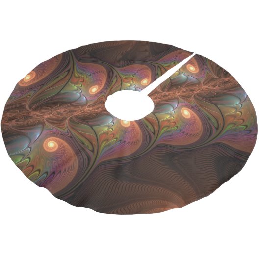 Kleurrijke Fluorescerende Abstracte Trippy Bruine  Kerstboom Rok (Gekanteld)