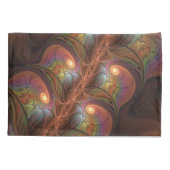 Kleurrijke Fluorescerende Abstracte Trippy Bruine  Kussensloop (Achterkant)