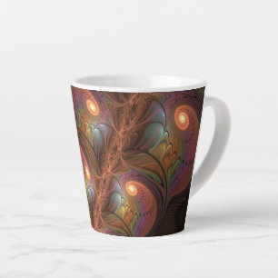 Kleurrijke Fluorescerende Abstracte Trippy Bruine Latte Mok