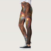 Kleurrijke Fluorescerende Abstracte Trippy Bruine  Leggings (Links)