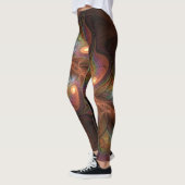 Kleurrijke Fluorescerende Abstracte Trippy Bruine Leggings (Links)