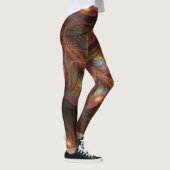 Kleurrijke Fluorescerende Abstracte Trippy Bruine Leggings (Rechts)