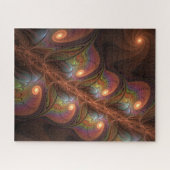 Kleurrijke Fluorescerende Abstracte Trippy Bruine  Legpuzzel (Horizontaal)