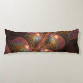 Kleurrijke Fluorescerende Abstracte Trippy Bruine Lichaamskussen (Voorkant)