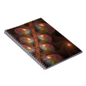 Kleurrijke Fluorescerende Abstracte Trippy Bruine  Notitieboek (Rechterzijde)