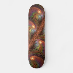 Kleurrijke Fluorescerende Abstracte Trippy Bruine Persoonlijk Skateboard
