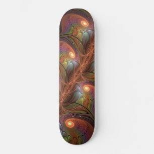 Kleurrijke Fluorescerende Abstracte Trippy Bruine  Persoonlijk Skateboard