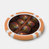 Kleurrijke Fluorescerende Abstracte Trippy Bruine  Poker Chips (Enkel)