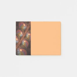 Kleurrijke fluorescerende abstracte trippy bruine  post-it® notes