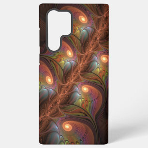 Kleurrijke Fluorescerende Abstracte Trippy Bruine  Samsung Galaxy Hoesje