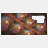 Kleurrijke Fluorescerende Abstracte Trippy Bruine  Samsung Galaxy Hoesje (Achterkant horizontaal)