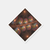 Kleurrijke Fluorescerende Abstracte Trippy Bruine Servet (Hoek)