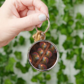 Kleurrijke Fluorescerende Abstracte Trippy Bruine  Sleutelhanger (Hand)