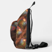 Kleurrijke Fluorescerende Abstracte Trippy Bruine  Sling Bag (Rechts)