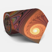 Kleurrijke Fluorescerende Abstracte Trippy Bruine  Stropdas (Opgerold)