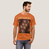 Kleurrijke Fluorescerende Abstracte Trippy Bruine  T-shirt (Voorkant volledig)