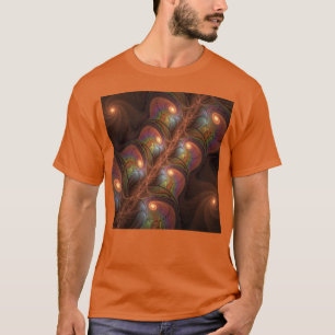 Kleurrijke Fluorescerende Abstracte Trippy Bruine  T-shirt