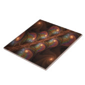 Kleurrijke Fluorescerende Abstracte Trippy Bruine  Tegeltje (Zijkant)