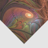 Kleurrijke Fluorescerende Abstracte Trippy Bruine  Tissuepapier (Detail)