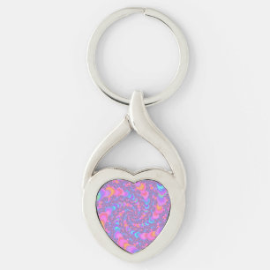 Kleurrijke fluorescerende trippy fractal spiral sleutelhanger
