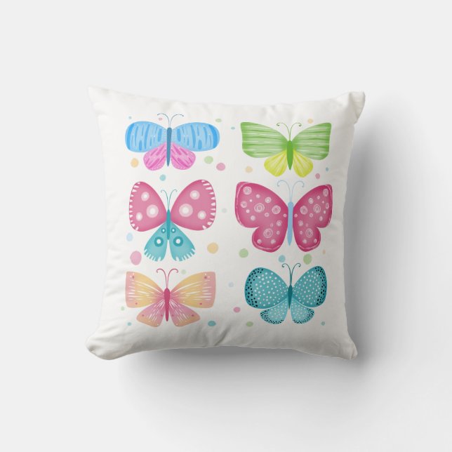 Kleurrijke Flutter Vrienden Kussen (Voorkant)