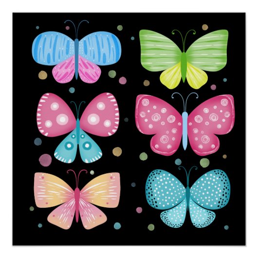 Kleurrijke Flutter-vrienden Perfect Poster (Voorkant)