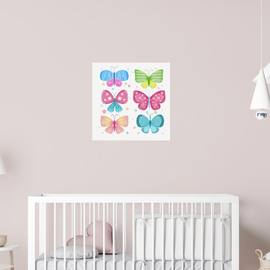 Kleurrijke Flutter-vrienden Poster (Kinderkamer 2)
