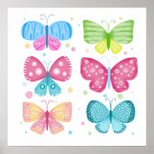 Kleurrijke Flutter-vrienden Poster (Voorkant)