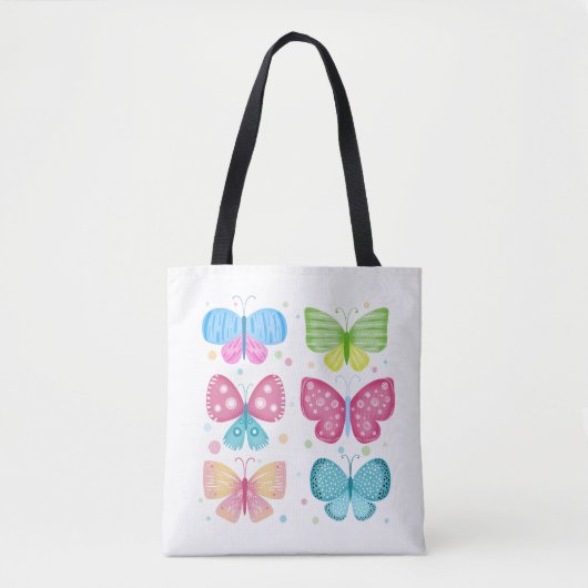 Kleurrijke Flutter-vrienden Tote Bag (Voorkant)