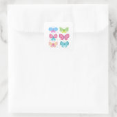 Kleurrijke Flutter Vrienden Vierkante Sticker (Tas)