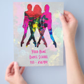 Kleurrijke Flyer voor Dansles of Dansleraar (Hand)