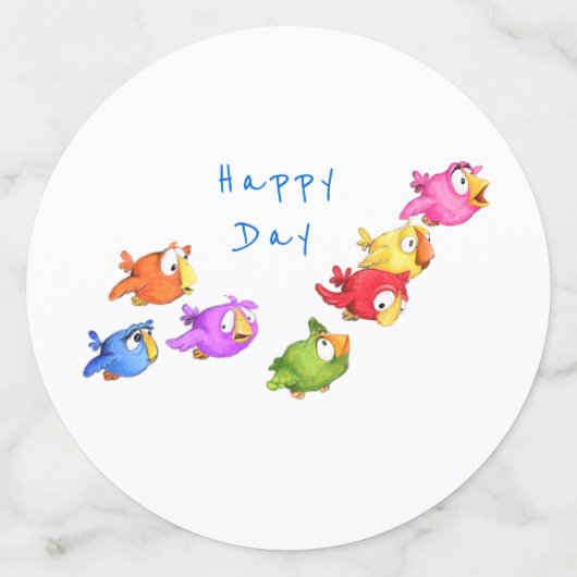 Kleurrijke Flying Birds Confetti - aangepaste teks (Grote achterkant)
