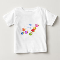 Kleurrijke Flying Sparrows Baby T-shirt aangepaste