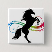 Kleurrijke fok vierkante button 5,1 cm (Voorkant)