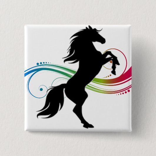 Kleurrijke fok vierkante button 5,1 cm (Voorkant)