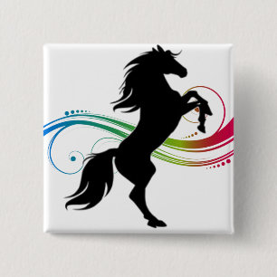 Kleurrijke fok vierkante button 5,1 cm