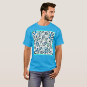 Kleurrijke Foliage Pattern Art T-shirt (Voorkant volledig)