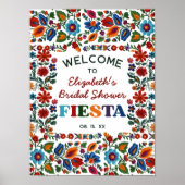 Kleurrijke Folk Art Bloemen Borduurwerk Fiesta Wel Poster (Voorkant)