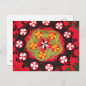Kleurrijke  Folk Art Fabric Briefkaart (Voorkant / Achterkant)