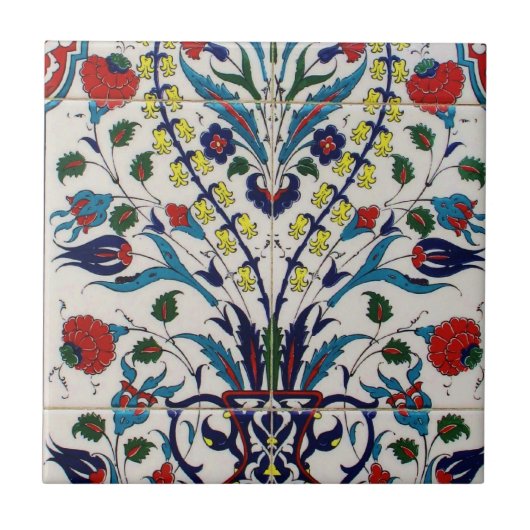 Kleurrijke  Folk Art Fabric Tegeltje (Voorkant)