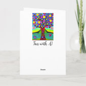 Kleurrijke Folk Art Style Tree | Aan jou denken Kaart (Achterkant)