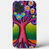 Kleurrijke Folk Art Style Whimsical Tree Case-Mate iPhone Case (Achterkant)