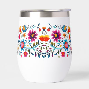 Kleurrijke Folk Bloem Tumbler
