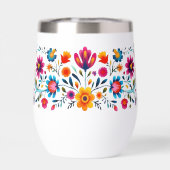 Kleurrijke Folk Bloem Tumbler (Achterkant)