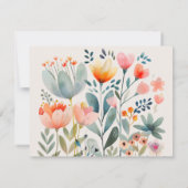 Kleurrijke Folk Chicken Bloemen Notitiekaartje (Achterkant)